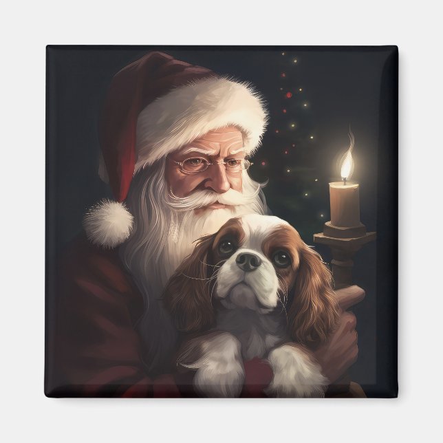 Cavalier King mit Weihnachtsfeiertag Magnet (Vorne)