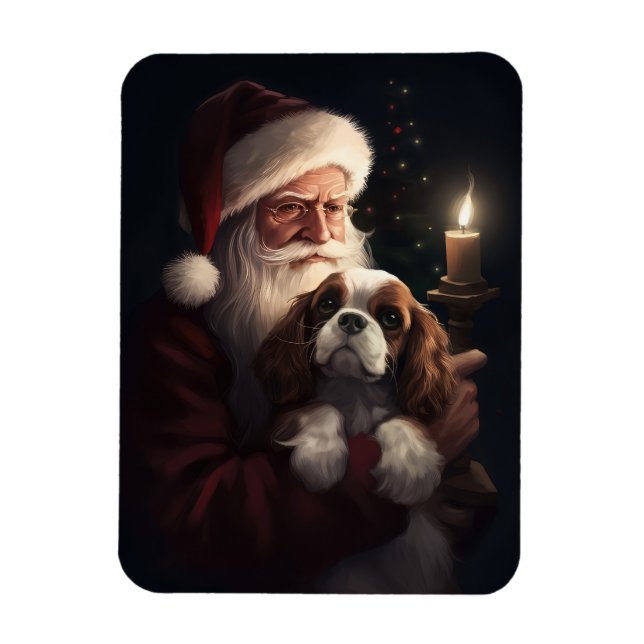 Cavalier King mit Weihnachtsfeiertag Magnet (Vertikal)