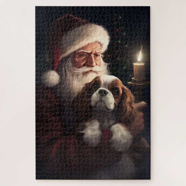 Cavalier King mit Weihnachtsfeiertag Puzzle (Vertikal)