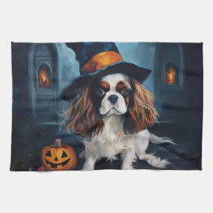 Cavalier King Pumpkins Halloween Beängstigend Geschirrtuch