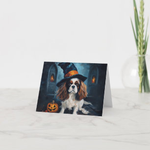Cavalier King Pumpkins Halloween Beängstigend Karte