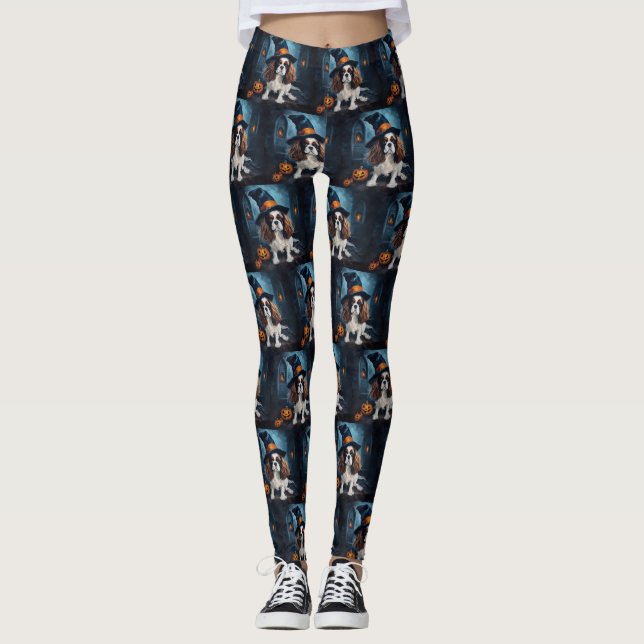 Cavalier King Pumpkins Halloween Beängstigend Leggings (Vorderseite)
