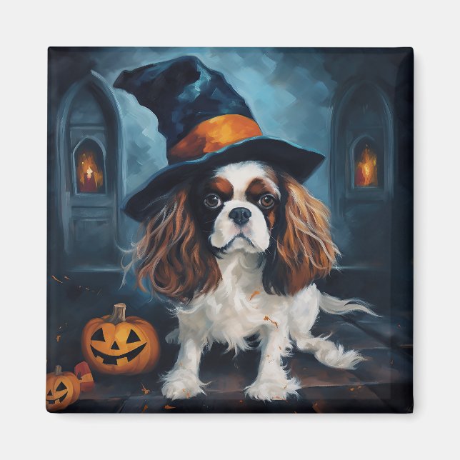 Cavalier King Pumpkins Halloween Beängstigend Magnet (Vorne)