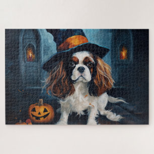 Cavalier King Pumpkins Halloween Beängstigend Puzzle