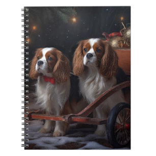 Cavalier King Schnee-Schlitten-Weihnachtsdekoratio Notizblock
