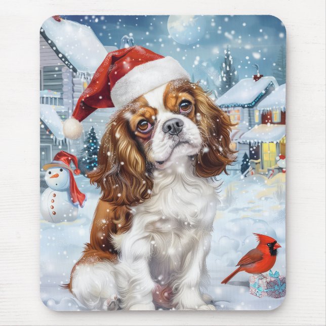 Cavalier King Winter Wonderland Christmas Joy Mousepad (Vorne)