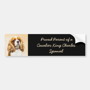 Cavalier König Charles Spaniel Original Malerei Autoaufkleber