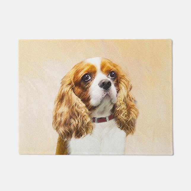 Cavalier König Charles Spaniel Original Malerei Fußmatte (Vorderseite)