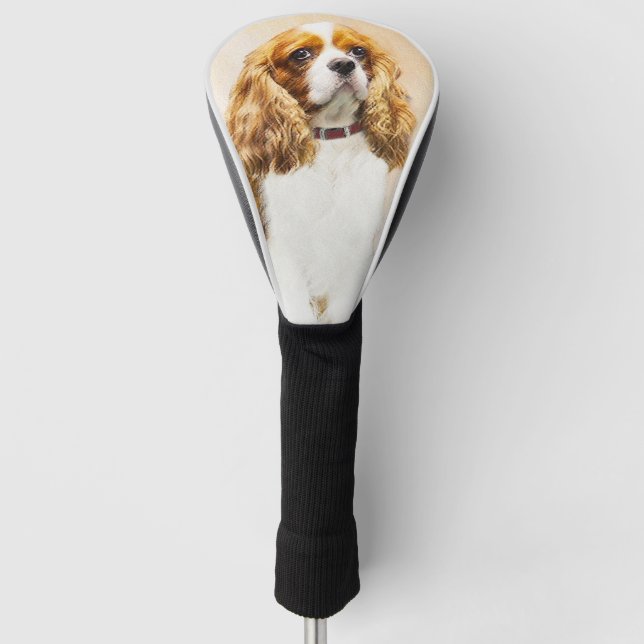 Cavalier König Charles Spaniel Original Malerei Golf Headcover (Vorderseite)