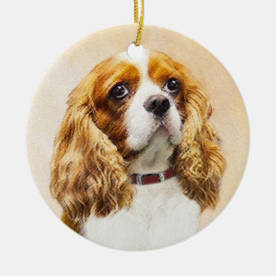 Cavalier König Charles Spaniel Original Malerei Keramik Ornament