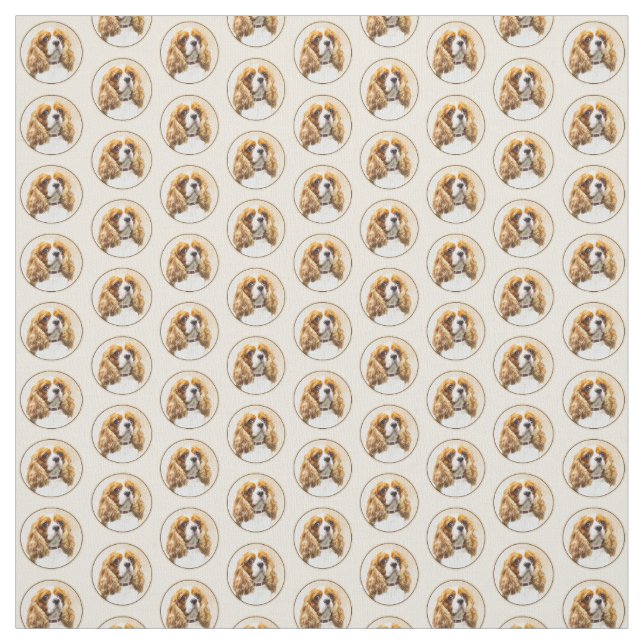 Cavalier König Charles Spaniel Original Malerei Stoff (Muster)