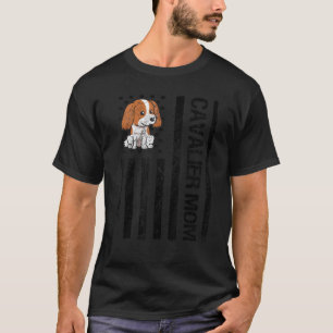 Cavalier Mama USA Flag Cavalier King Charles Spani T-Shirt