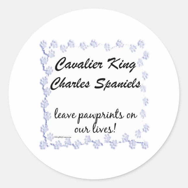 Cavalier Pawprints Sticker (Vorderseite)