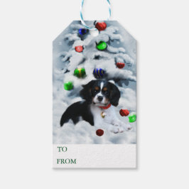 Cavalier Puppy Weihnachtsmarken Geschenkanhänger