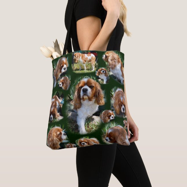 Cavalier Spaniel Foto Collage, Tote Bag (Von Nahem)