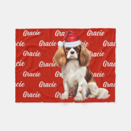 Cavalier Spaniel Hund mit dem Namen Gemustert Weih Fleecedecke