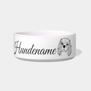 Cavalier Spaniel Line Art personalized bowl Napf