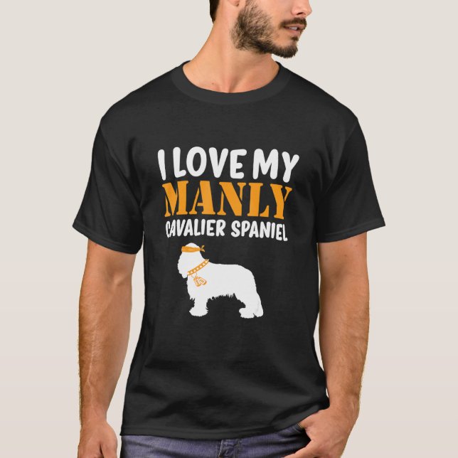 Cavalier Spaniel Pet Funny Boy Dog Welpe Gender Re T-Shirt (Vorderseite)