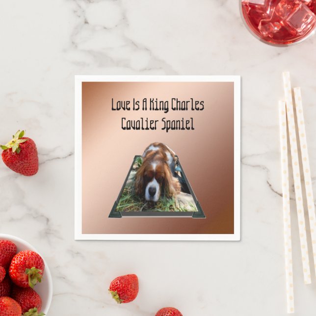 Cavalier Spaniel Popout Art, Paper Napkins Serviette (Beispiel)