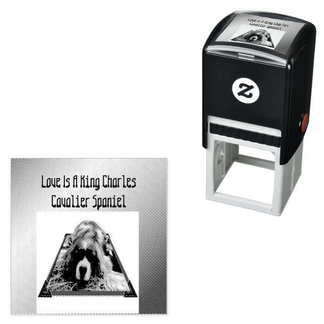 Cavalier Spaniel Popout Art, selbstbewusste Briefm Permastempel (Beispiel)