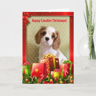Cavalier Spaniel Puppy Christmas Card Karte