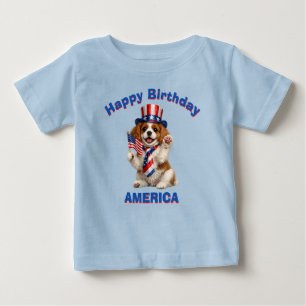 Cavalier Spaniel Welpe (2d) Patriotisches Kinder T Baby T-shirt