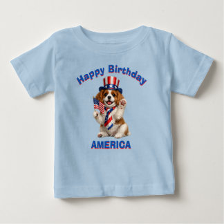Cavalier Spaniel Welpe (2d) Patriotisches Kinder T Baby T-shirt