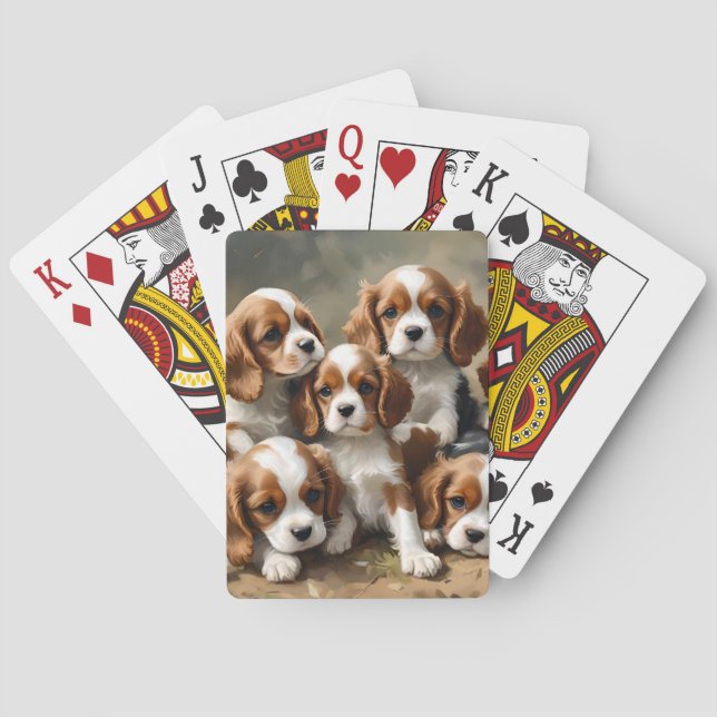 Cavalier Spaniel Welpen sind einfach zu schätzen, Spielkarten (Rückseite)