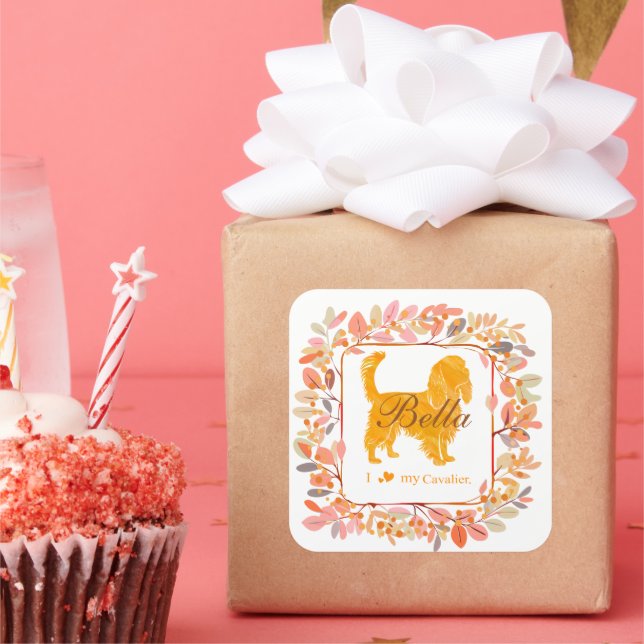 Cavalier Sticker - Personalized Pastel Orange Gift (Party)