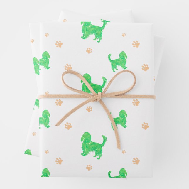 Cavalier Wrapping Paper - Minimal Green Gift Geschenkpapier Set (Beispiel)
