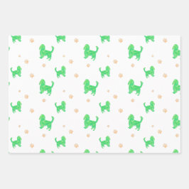 Cavalier Wrapping Paper - Minimal Green Gift Geschenkpapier Set