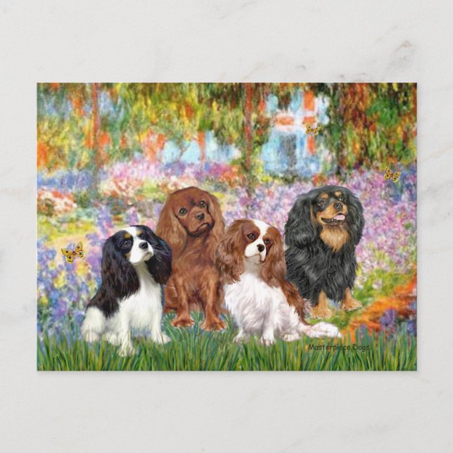 Cavaliers (4) - im Monet-Garten Postkarte (Vorderseite)