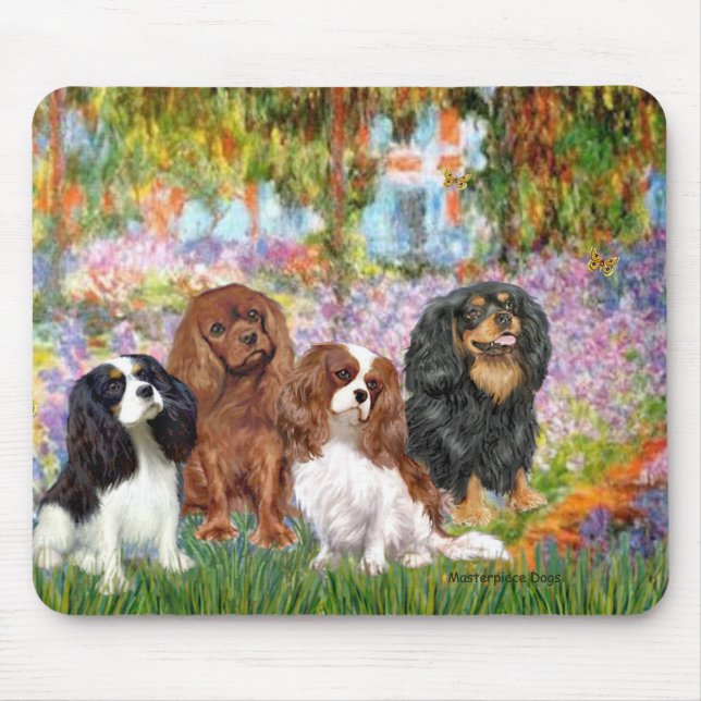 Cavaliers (4) - in Monets Garten Mousepad (Vorne)
