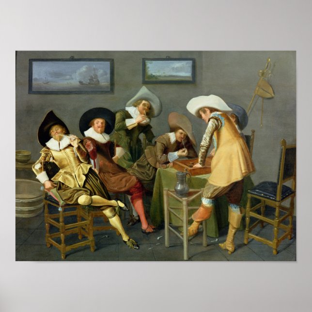 Cavaliers in einer Taverne Poster (Vorne)