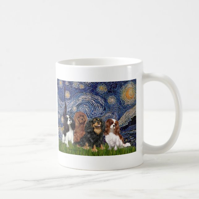 Cavaliers (vier) - Starry Night Tasse (Rechts)