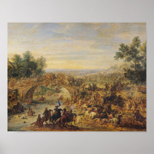 Cavalry Battle on a Bridge Poster