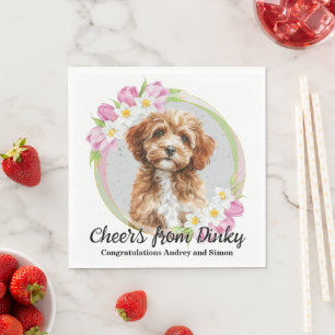 Cavapo-Hochzeitsservietten mit Foto Serviette
