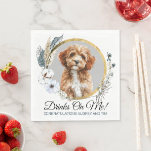 Cavapo-Hunde-Hochzeitsservietten mit Foto Serviette