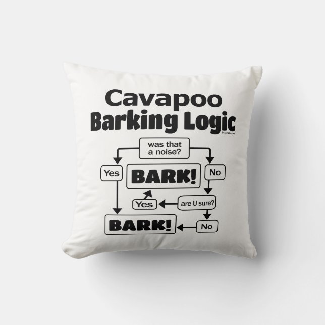 Cavapoo Barking Logic Kissen (Vorderseite)