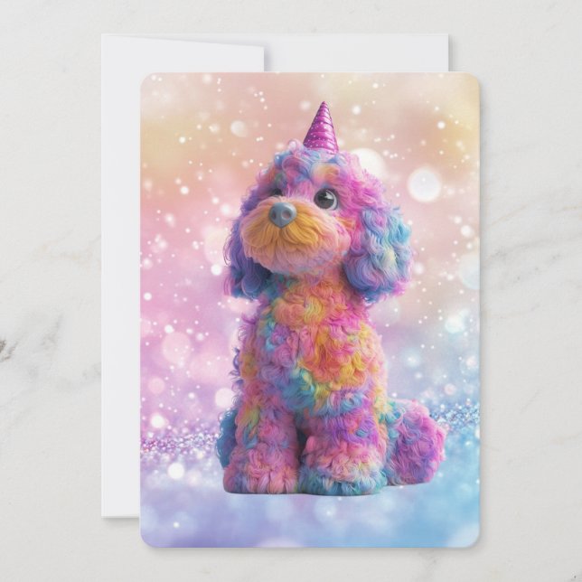 Cavapoo Cavoodle Geburtstag Einladung (Vorderseite)