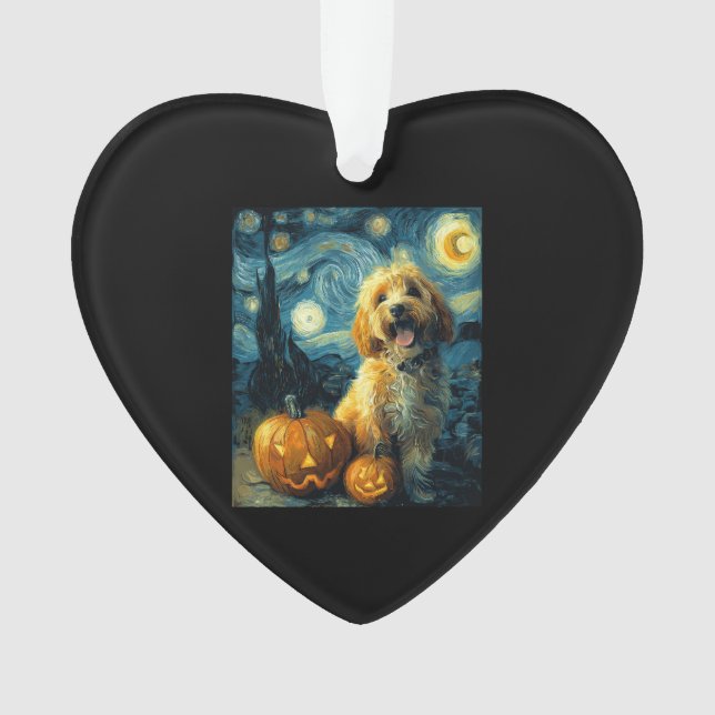 Cavapoo Cute Dog Halloween Jack O Lantern Pumpkin  Ornament (Vorderseite)