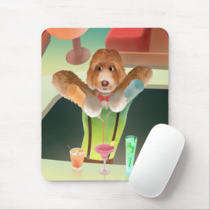 Cavapoo Dog Barkeeper Cocktails zubereiten Mousepad