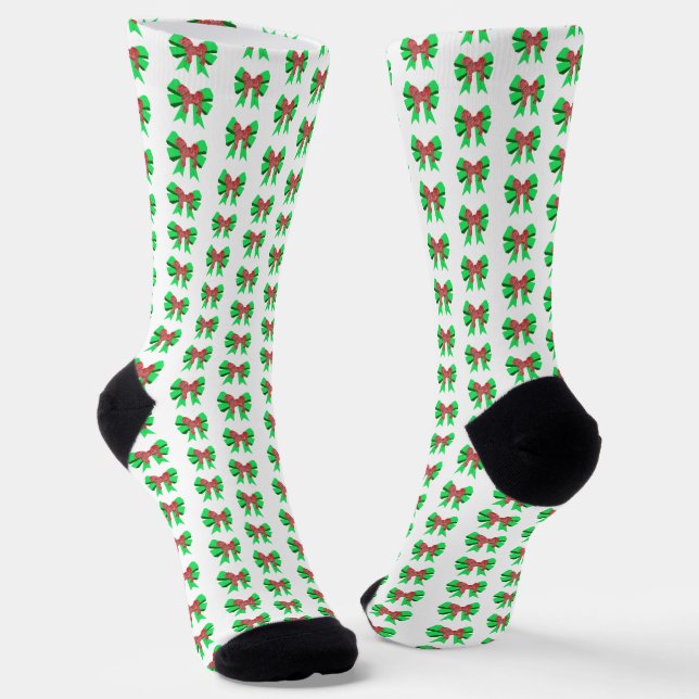 Cavapoo Dog Christmas Dog Bow Silhouette Socken (Gewinkelt)
