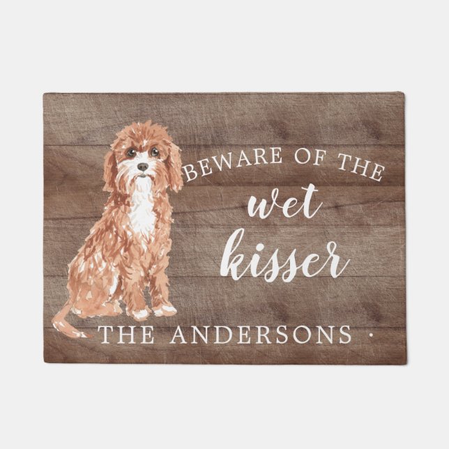 Cavapoo Dog Personalisiert Dog Mat Fußmatte (Vorderseite)