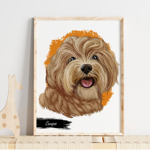 Cavapoo Dog Portrait Portrait für benutzerdefini Poster