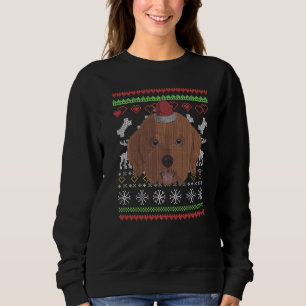 Cavapoo Dog Santa Claus Ugly Christmas Pattern X Sweatshirt