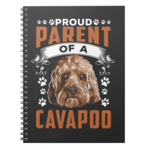 Cavapoo Hund Eltern Niedlichen Welpenbesitzer Notizblock