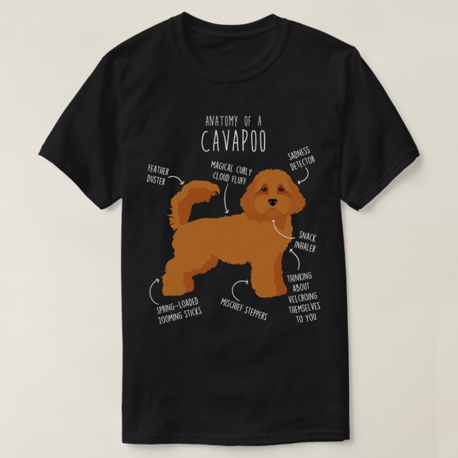 Cavapoo Hunde Anatomie 4 T-Shirt (Design vorne)