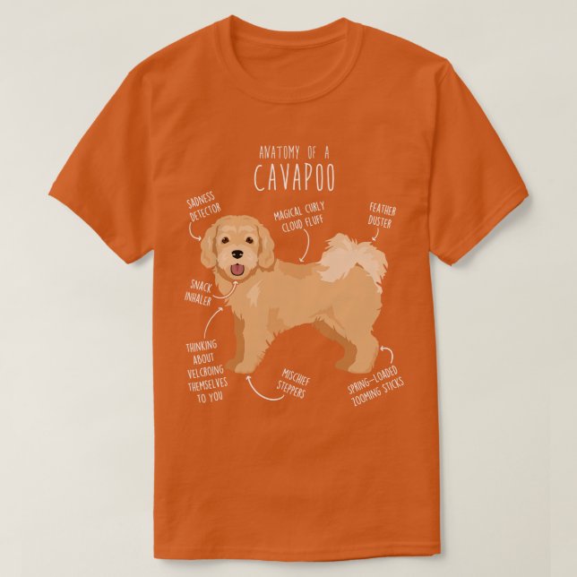 Cavapoo Hunde Anatomie 6 T-Shirt (Design vorne)