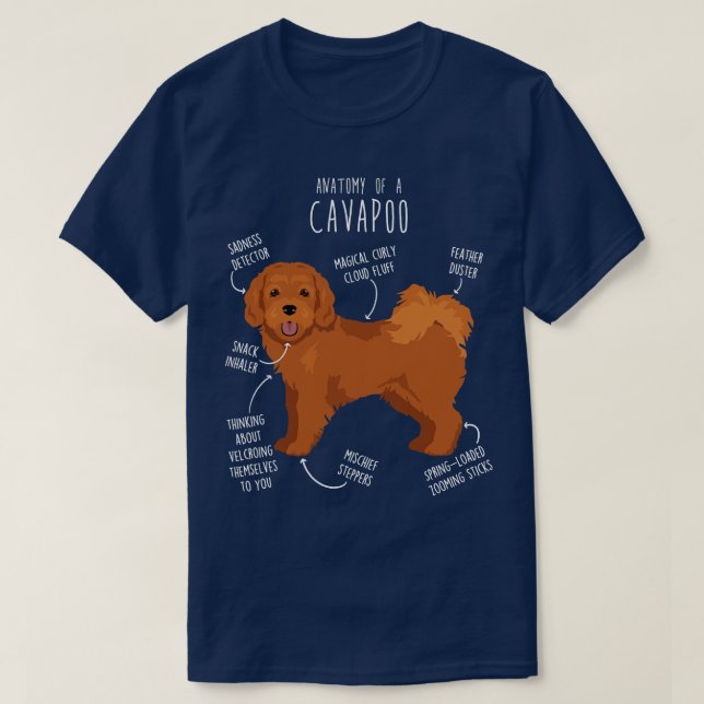 Cavapoo Hundelanatomie T-Shirt (Design vorne)